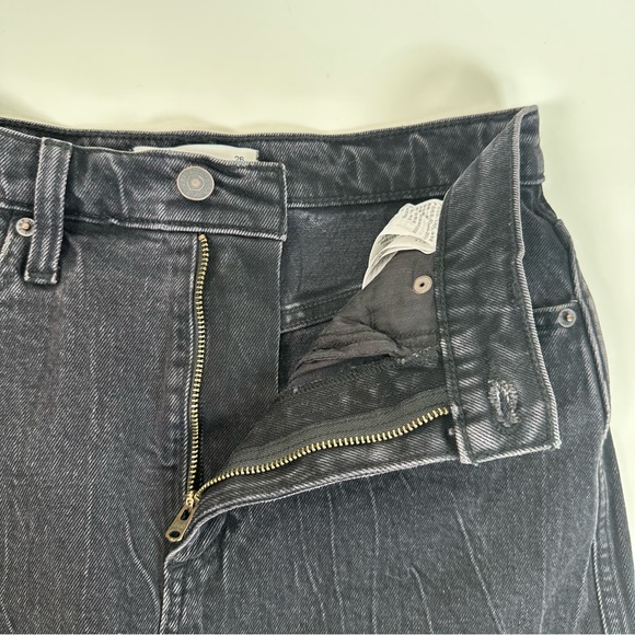 Abercrombie & Fitch Ultra High Rise Distressed Denim Mini Skirt Black Size 2 - Picture 6 of 10